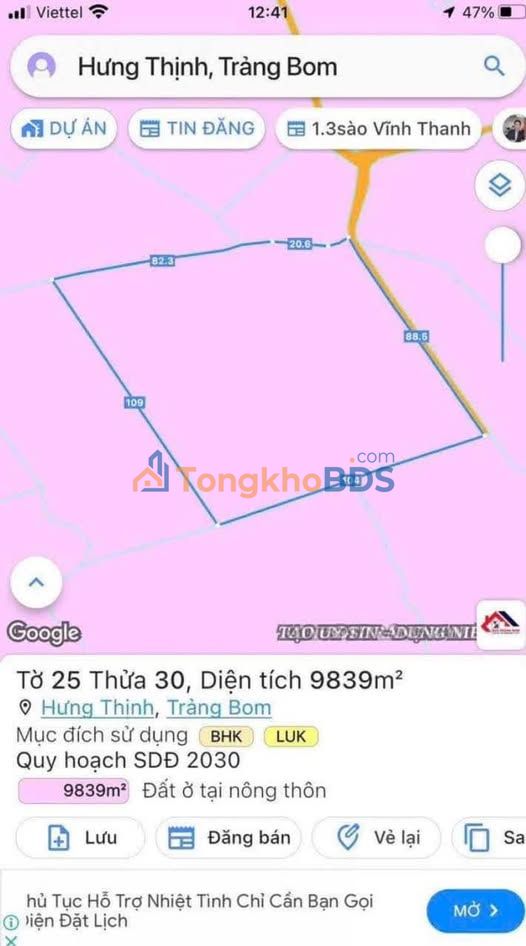 Bán Đất Vườn Hưng Thịnh 360m² Giá 800 Triệu - Sẵn Vườn, Nhà, Điện, Nước