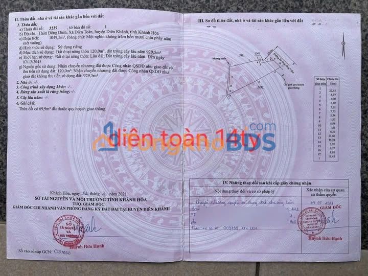 Đất Huỳnh Thúc Kháng Nha Trang 1050m² 14 tỷ - Sổ đỏ chính chủ