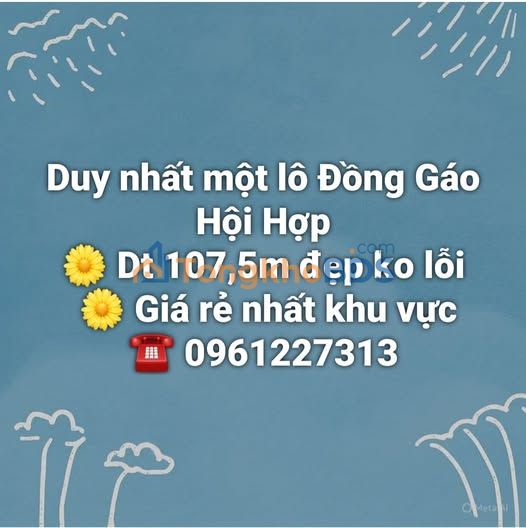 Đất nền Đồng Gáo Hội Hợp 107.5m² - Sổ đỏ sẵn sàng, giá đầu tư