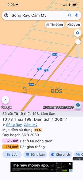 Bán Đất Sông Ray Cẩm Mỹ 1000m² - Sổ Đỏ, Mặt Tiền Nhựa 14.6m