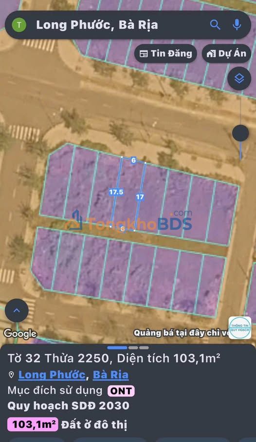 Đất Nền Long Phước, Bà Rịa - 103m² Full Thổ Cư, Giá 1.45 Tỷ