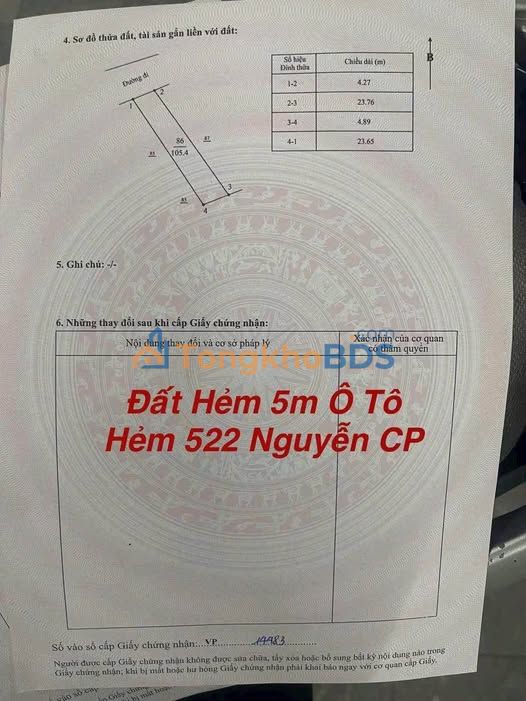 Đất Hẻm Nguyễn Công Phương, Quảng Ngãi - 105m² Giá 1.19 Tỷ, Hướng Tây Bắc