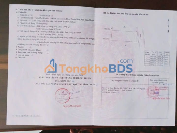 Đất Nền Hàm Thuận Nam 297m² Mặt Tiền Nhựa - Giá Đầu Tư 1.6 Tỷ