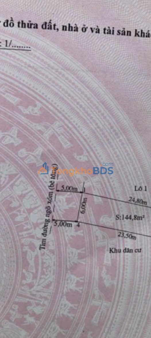 Bán đất Vĩnh Bảo, Hải Phòng: 100m² mặt tiền 10m, giá 2 tỷ - Sổ đỏ sẵn sàng