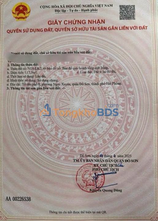 Đất nền Mạc Thái Tổ - Hải Phòng 118m² giá 5 tỷ - Sổ đỏ chính chủ, đầu tư sinh lời