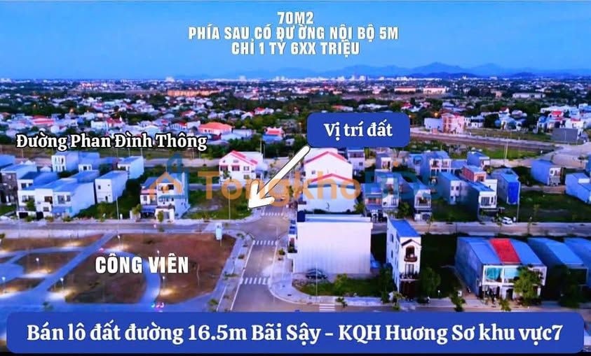 Đất nền Bãi Sậy Huế 70m² 1,6 tỷ - Sổ đỏ chính chủ