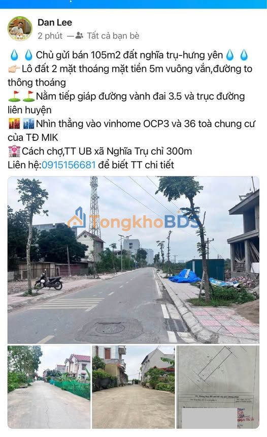 Đất nền Nghĩa Trụ, Hưng Yên 105m² - Sổ đỏ vuông vắn, sát Vành đai 3.5