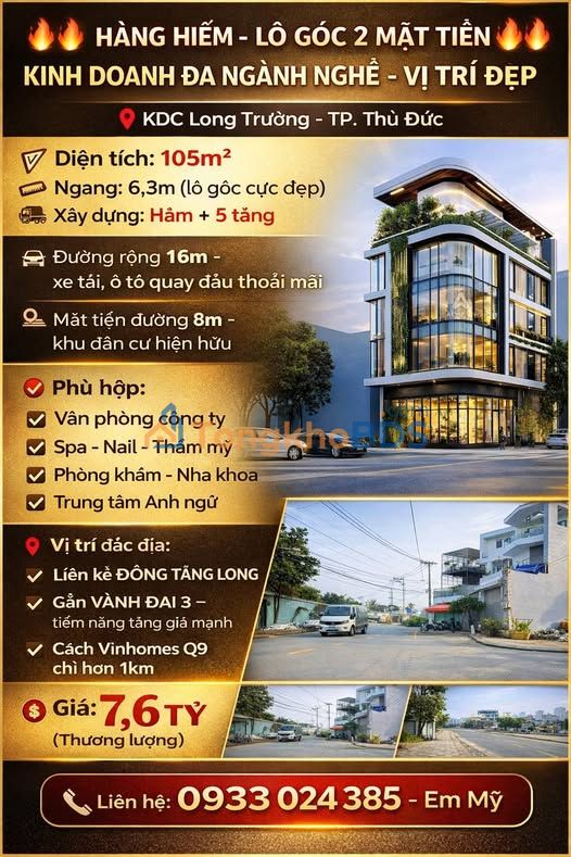 Nhà Mặt Tiền Kinh Doanh Đường 8, Thủ Đức - 105m², 5 Tầng - 7.6 Tỷ