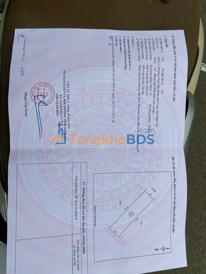 Đất nền Trần Đình San Vinh Tân 100m² – Xây dựng tự do