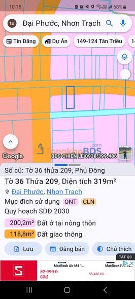 Đất Phú Đông Nhơn Trạch 200m2 5.2 tỷ - Sổ đỏ chính chủ