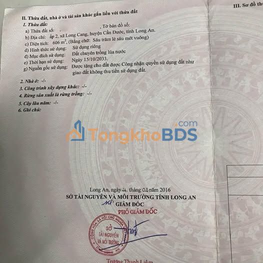 Đất Vườn Đức Hòa 606m² Sổ Hồng Riêng - Giá Đầu Tư 650 Triệu