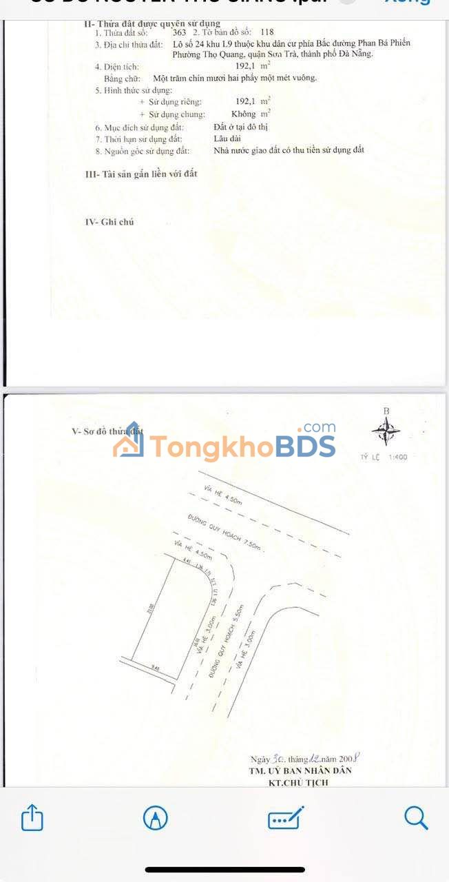Nhà Góc 2MT Sơn Trà - 192m² - Giá 23.5 Tỷ - Cơ Hội Vàng