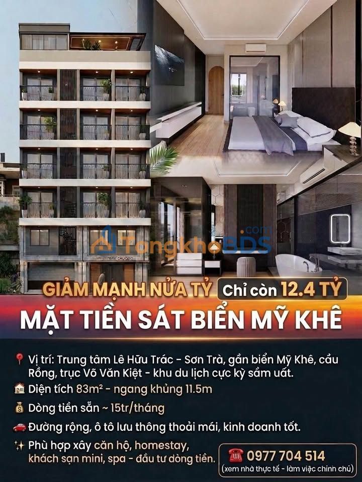 Mặt Tiền Biển Mỹ Khê 83m² - Giảm 500 Triệu, Chỉ 12.4 Tỷ - Kinh Doanh Đỉnh Cao
