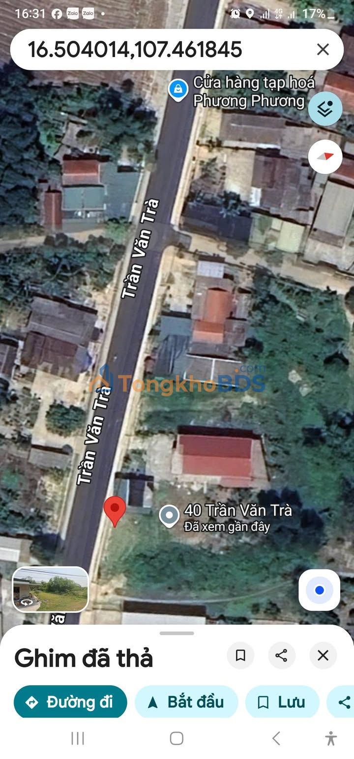 Bán đất MT Trần Văn Trà, Huế 158m² giá tốt, sổ sẵn