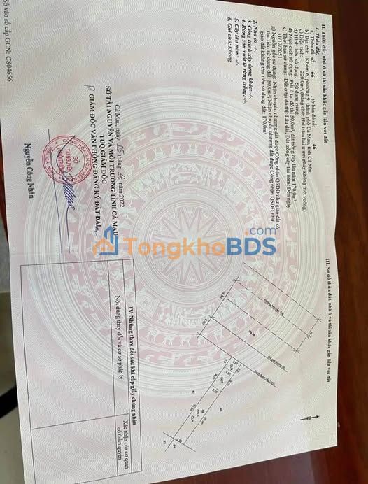 Đất nền Nguyễn Trãi P.9 Cà Mau 371m² - Sổ đỏ chính chủ