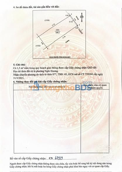 Đất nền Cửa Lò Lý Nam Đế 109m2 1 tỷ Sổ đỏ chính chủ