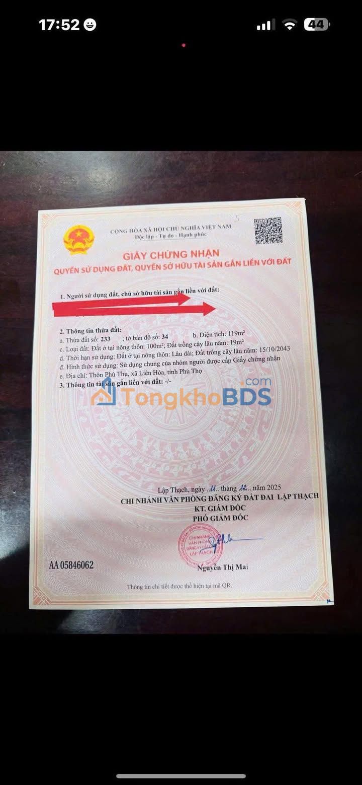 Đất nền Liên Hòa Việt Trì 119m² 400 triệu - Sổ đỏ chính chủ