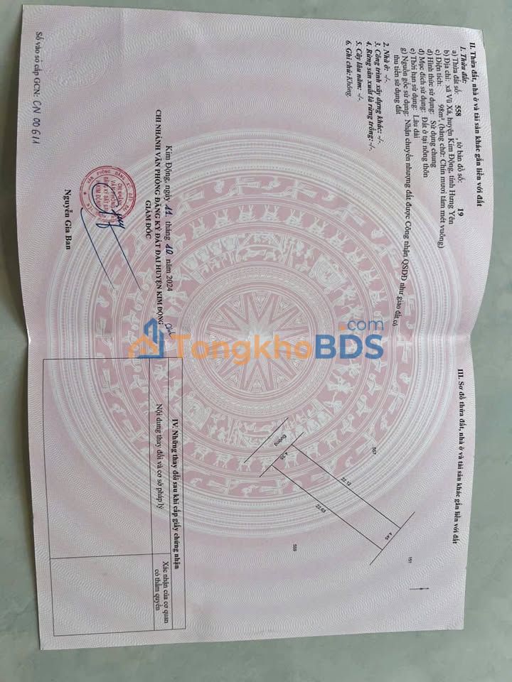 Đất thổ cư 98m² Vũ Xá, Kim Động - Sổ đỏ sẵn sàng, giá nhỉnh 1 tỷ