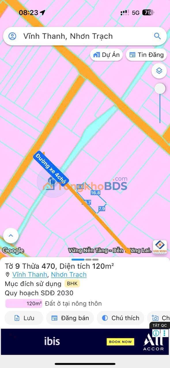 Đất Vĩnh Thanh, Nhơn Trạch 120m² Sổ Hồng Riêng - Giá 1.08 Tỷ