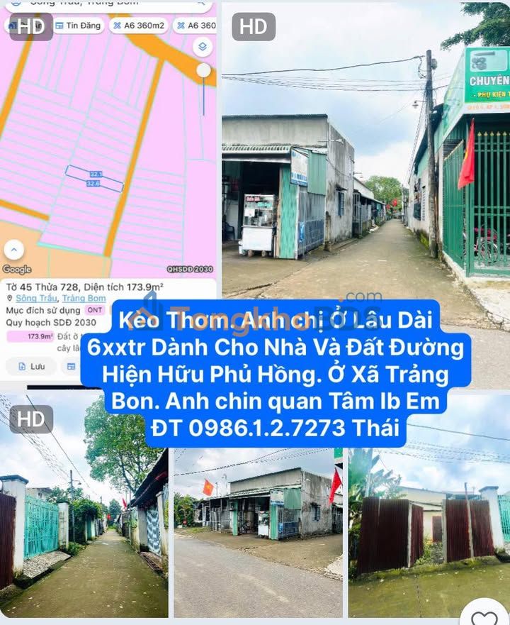 Cho thuê đất 60 triệu/tháng tại Trảng Bom, Đồng Nai - Sổ hồng