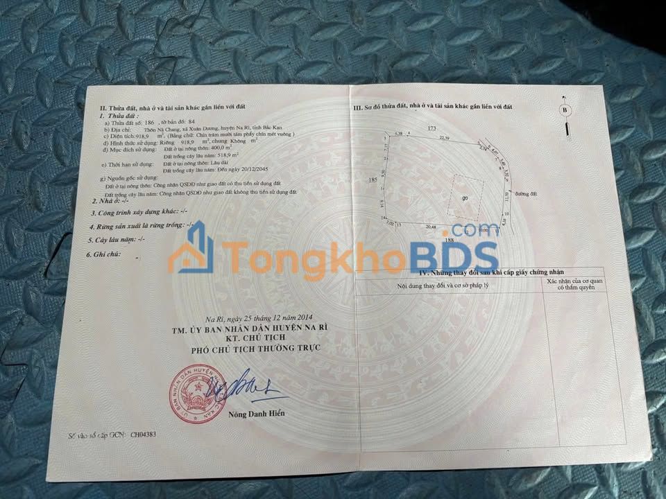 Đất Nền Na Rì, Bắc Kạn 918m² - Sổ Đỏ Vuông Vắn, Giá Đầu Tư 250 Triệu