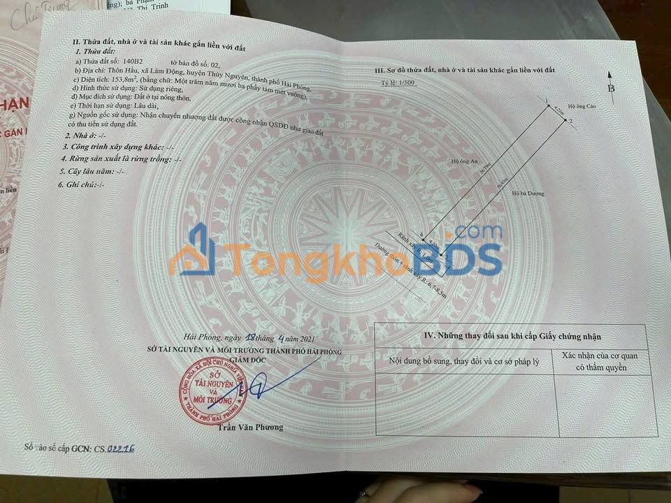 Đất Mặt Đường Thiên Hương, Thủy Nguyên, Hải Phòng - 153.8m² - Kinh doanh đắc lợi