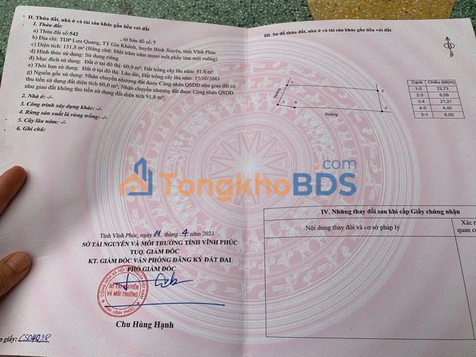 Bán Gấp Đất 151m² Bình Xuyên Vĩnh Phúc - Hai Mặt Tiền, Đường To