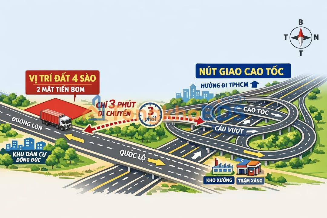 Đất 4 Sào Mặt Tiền Lớn Gần Cao Tốc Bình Chánh - Giá 10.5 Tỷ