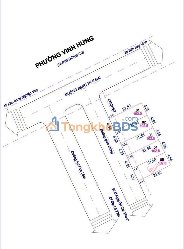 Đất nền Vinh Ngõ Đặng Thai Mai 102m² giá thỏa thuận - Gần KCN Bắc Vinh