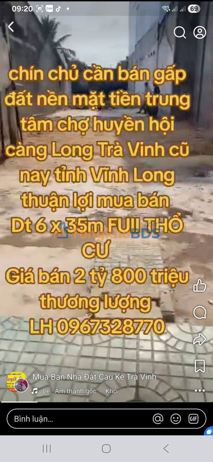 Đất Nền Mặt Tiền Chợ Huyền Hội - Cần Giờ: 220m² Thổ Cư, Giá 2.8 Tỷ, Thương Lượng