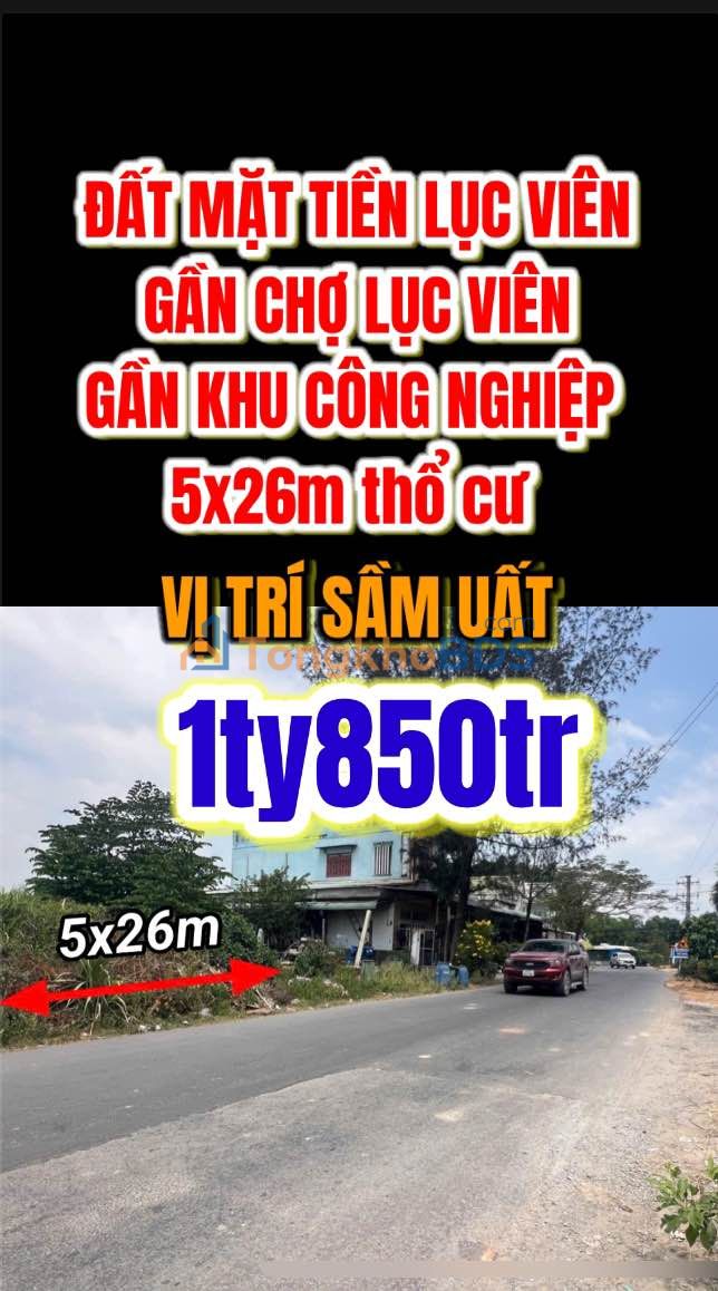 Dat nen Duc Lap Ha Long An 130m2 1,85 ty - So do chinh chu
