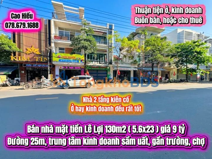 Nhà Mặt Tiền Lê Lợi, Tuy Hoà 130m² - Kinh Doanh Sầm Uất, Giá 9 Tỷ