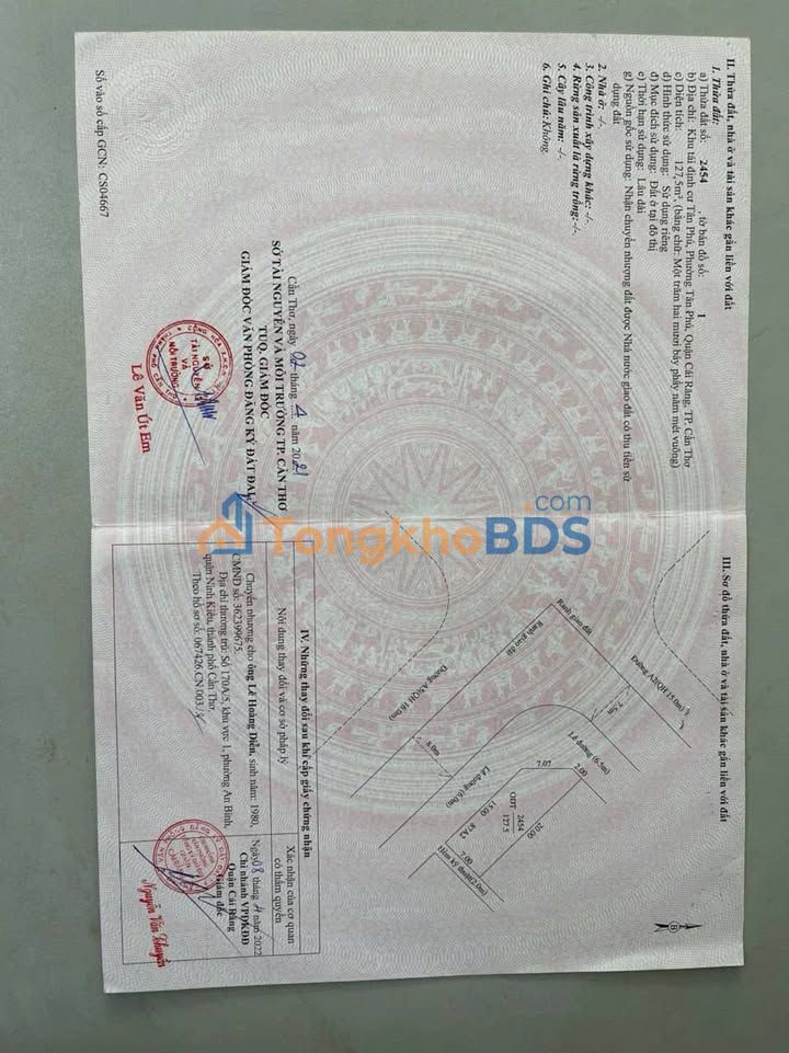 Bán Nền Góc KDC Tân Phú, Cần Thơ - 127m² - Sổ Hồng Riêng