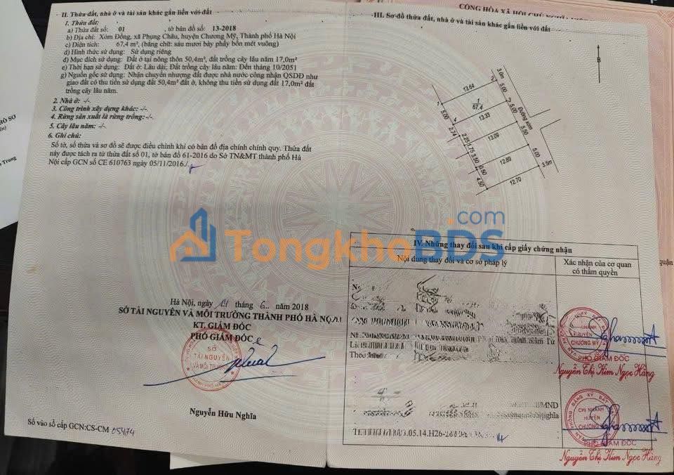 Đất nền Phụng Châu Chương Mỹ 67m² 3 tỷ - Sổ đỏ chính chủ