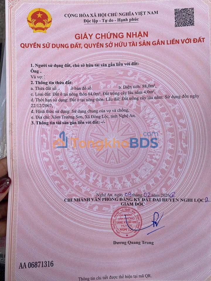 Đất nền Nghi Trung, Nghi Lộc 88m² giá 1 tỷ - Tiềm năng tăng giá