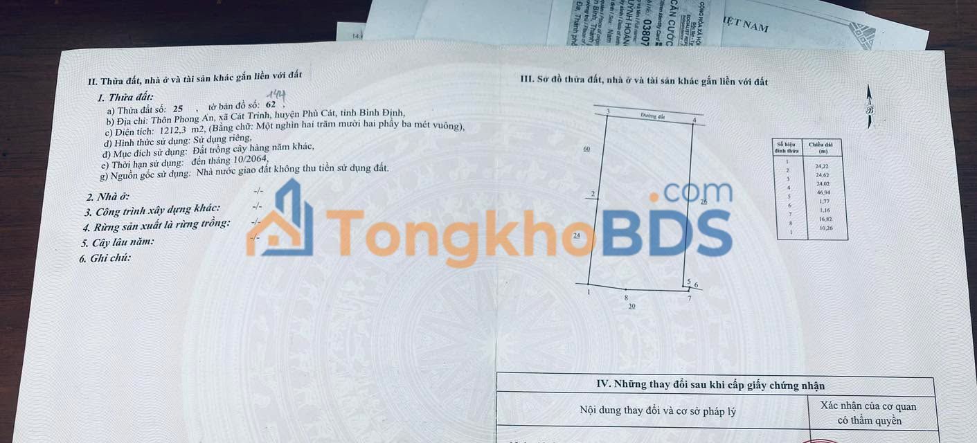 Đất Vườn 1200m² Sổ Hồng Chính Chủ Xã Cát Trinh - Giá Đầu Tư 270 Triệu