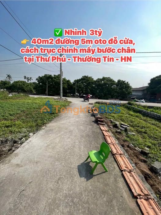 Đất nền Thư Phú, Thường Tín 40m² - Sổ đỏ sẵn sàng, ô tô đỗ cửa