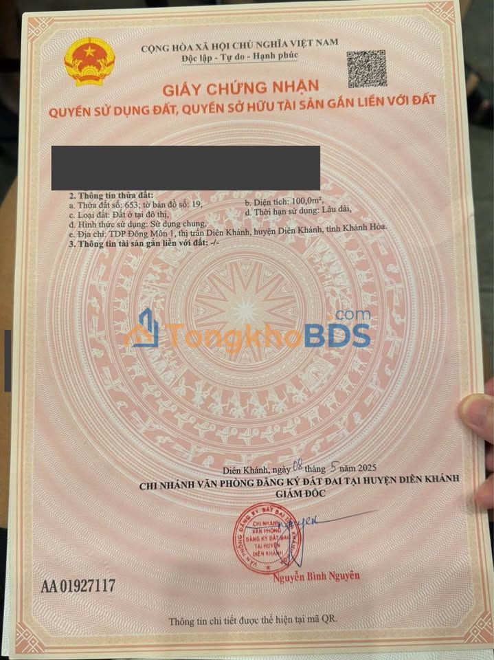 Đất Nền 100m² Diên Khánh - Sổ Đỏ Sẵn Sàng, Giá Tốt 2.6 Tỷ