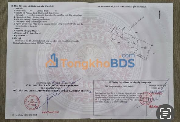 Đất Vàng Bến Cát - 1480m² Mặt Tiền Kinh Doanh, Đầu Tư Sinh Lời