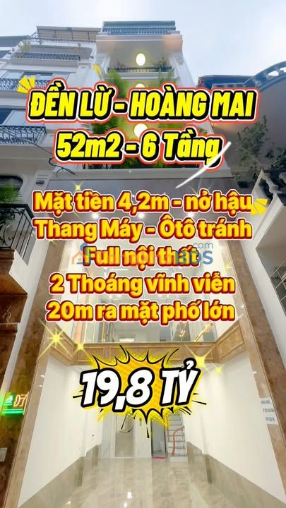 Nhà Phân Lô Hồ Đền Lừ 50m² x 6 Tầng, Thang Máy, Gara Ô Tô, Giá 19.8 Tỷ