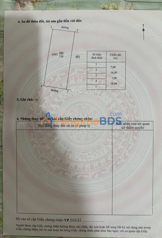 Bán đất đấu giá 126m² Sổ đỏ chính chủ tại Lý Nhân, Hà Nam