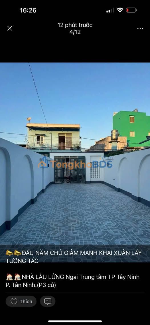 Nhà Lầu Lửng 170m² Mặt Tiền Hẻm P. Tân Ninh, TP Tây Ninh - Giá Giảm Sốc Đầu Năm