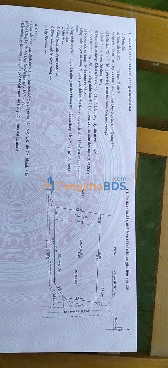 Đất Nền Duy Xuyên 613m² Sổ Đỏ Riêng - Tách 4 Nền Giá Tốt