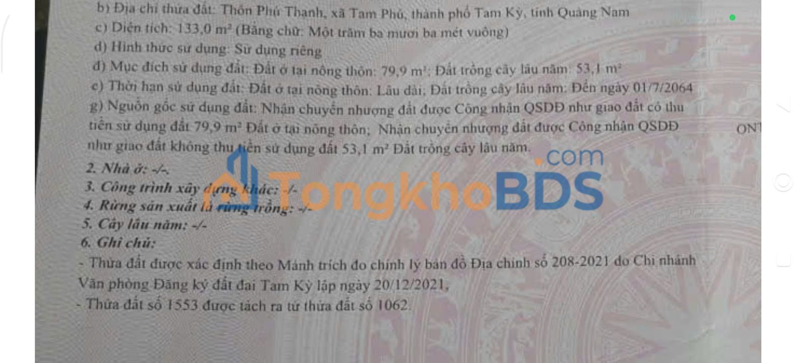 Đất nền Tam Phú Tam Kỳ 133m² 6xx triệu - Đường to ô tô