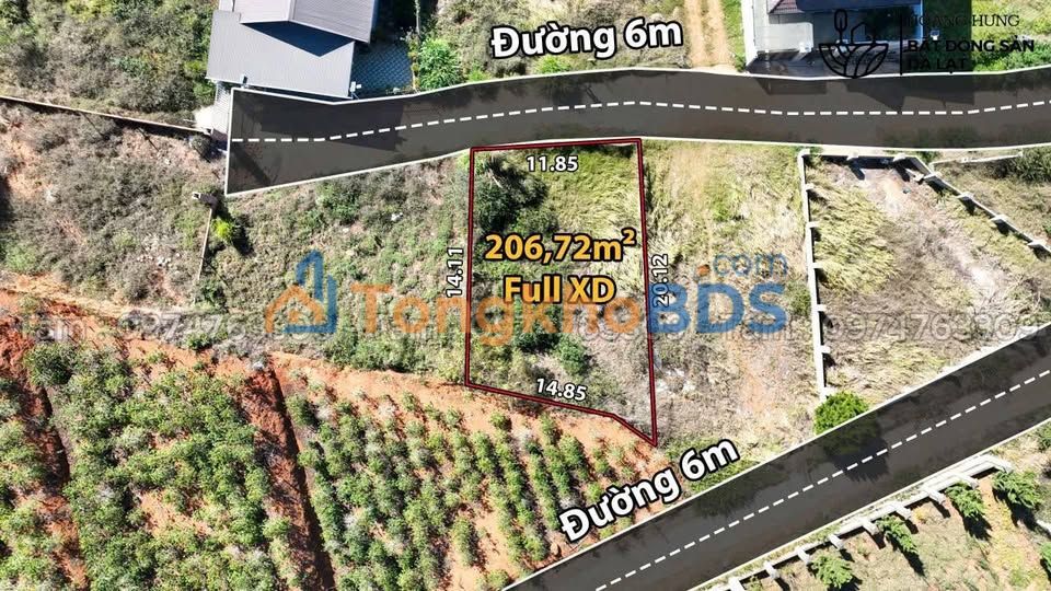 Đất Nền Đà Lạt 206m² Sổ Hồng Full Thổ Cư - View Săn Mây 4.7 Tỷ