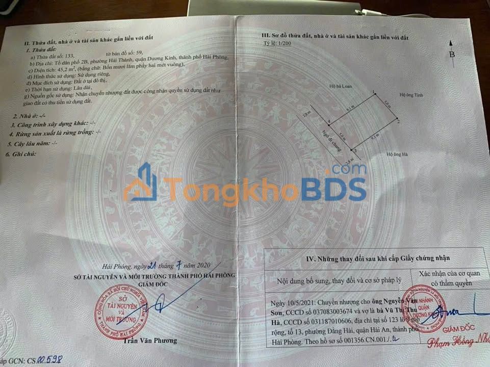 Đất nền Dương Kinh 45.2m² vuông vắn - Sổ đỏ sẵn sàng