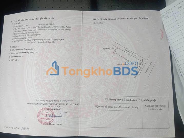 Đất nền An Thái An Lão 115m² 2 tỷ - Sổ đỏ chính chủ