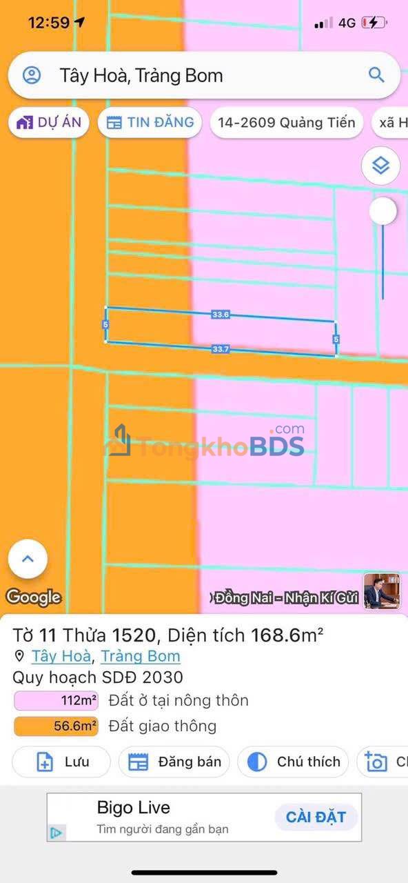 Đất Vĩnh Cửu 165m² - Góc 2 Mặt Tiền Vành Đai 4, Sổ Hồng