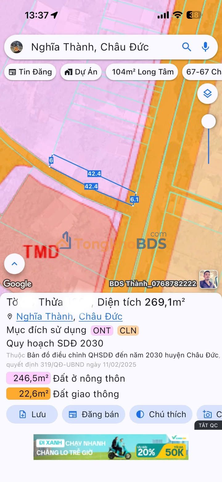 Bán Đất Góc 2 Mặt Tiền Hương Lộ 2, Bà Rịa - 70m² Kinh Doanh Tốt