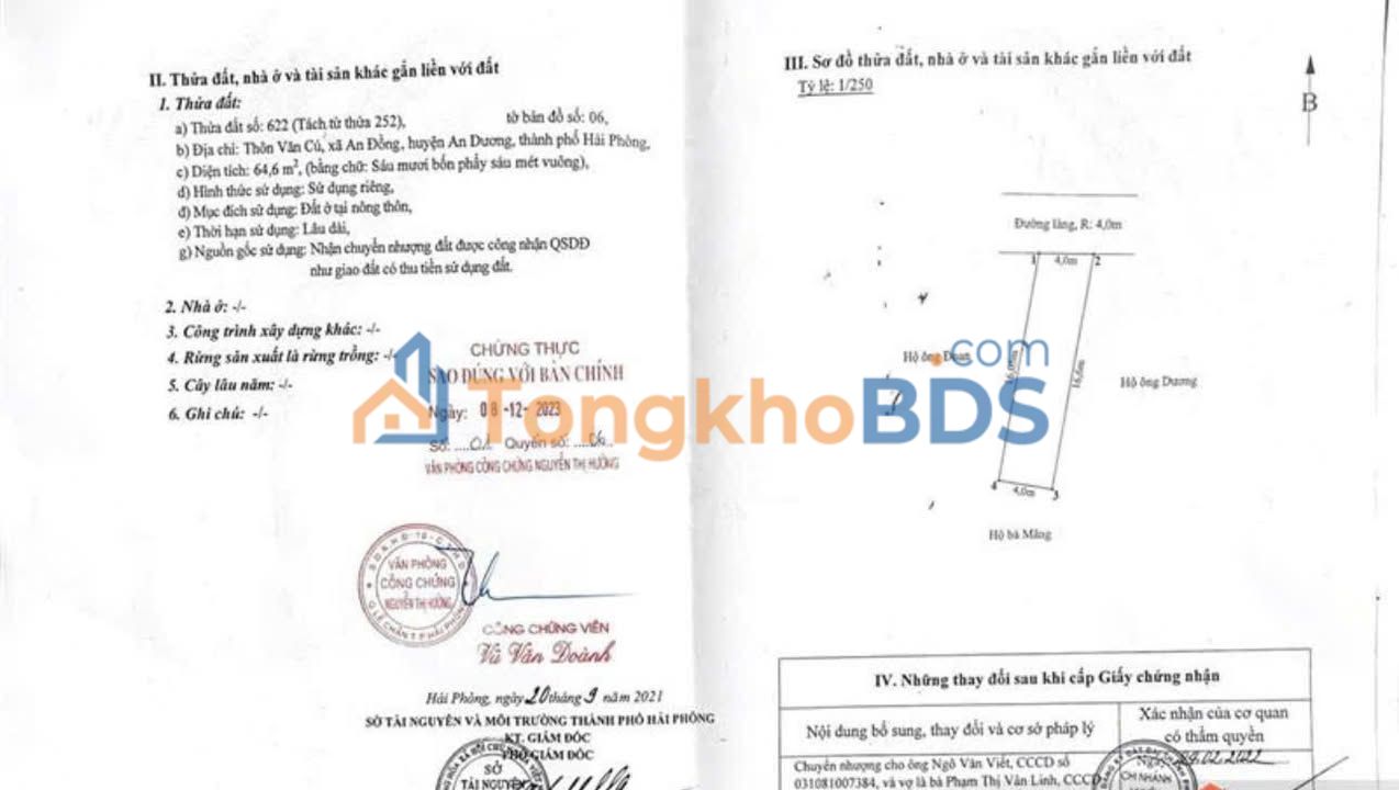 Đất nền An Đồng Hải Phòng 65m² - Ngõ 4m ô tô đỗ cửa, Sổ đỏ chính chủ